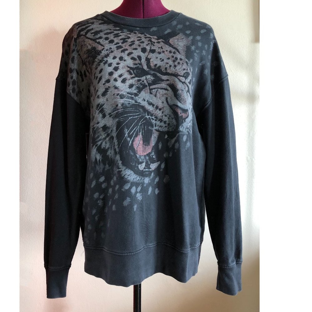 AllSaints Cheetah Leopard Cat Animal Print Sweatshirt Pullover